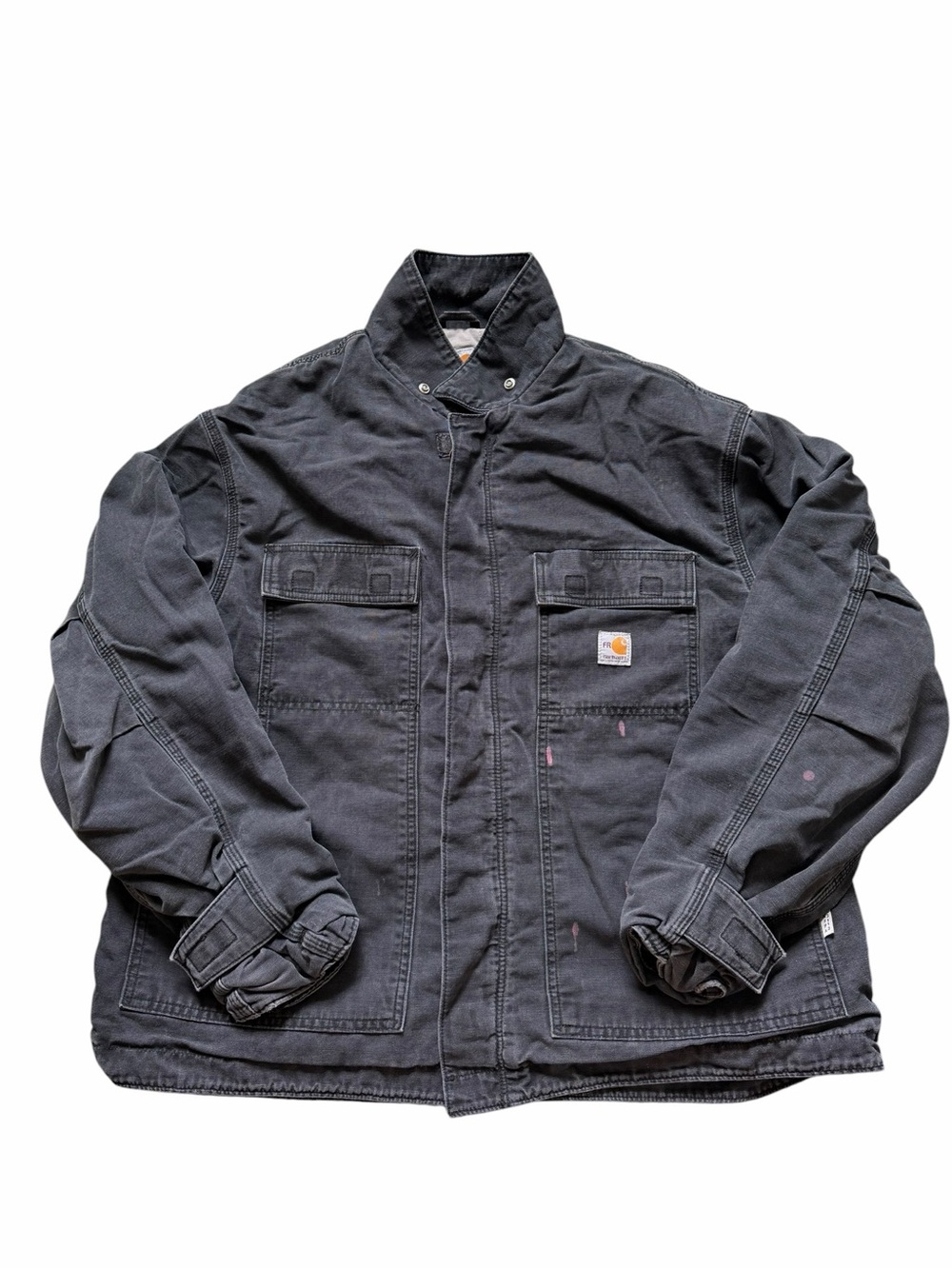 Carhartt FR Duck Work Jacket Flame Resistant Black Outdoor Utility Workwear XL